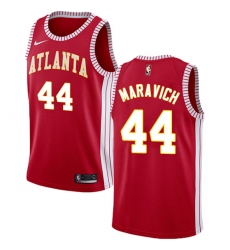 Men's Nike Atlanta Hawks #44 Pete Maravich Authentic Red NBA Jersey Statement Edition