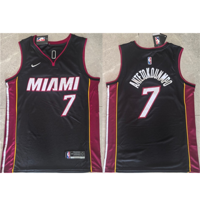 Men's Miami Heat #7 Giannis Antetokounmpo Black 2026 Icon Edition Swingman Stitched Basketball Jersey