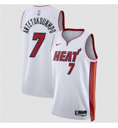 Men's Miami Heat #7 Giannis Antetokounmpo White 2026 Association Edition Swingman Stitched Jersey