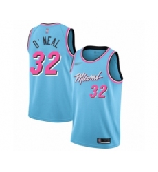 Men's Miami Heat #32 Shaquille O'Neal Swingman Blue Basketball Jersey - 2019 20 City Edition