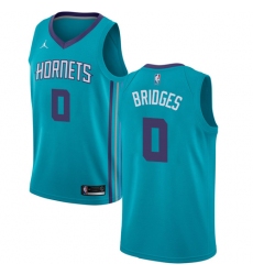 Men's Nike Jordan Charlotte Hornets #0 Miles Bridges Swingman Teal NBA Jersey - Icon Edition
