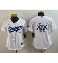 Youth Los Angeles Dodgers Team Big Logo White Vapor Premier Limited Stitched Baseball Jersey
