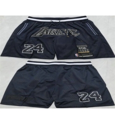 Men's Los Angeles Lakers #24 Kobe Bryant Black 2025 Shorts