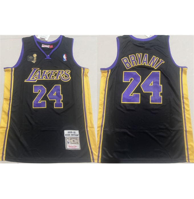 Men's Los Angeles Lakers #24 Kobe Bryant Black Throwback Stitched Basketball Jersey