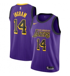 Women's Nike Los Angeles Lakers #14 Brandon Ingram  Purple stripe NBA Jersey