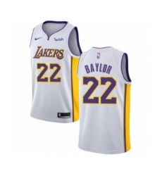 Men's Los Angeles Lakers #22 Elgin Baylor Authentic White Basketball Jersey - Association Edition
