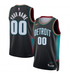 Men's Detroit Pistons Active Player Custom Black 2025-26 City Edition Stitched Basketball Jersey