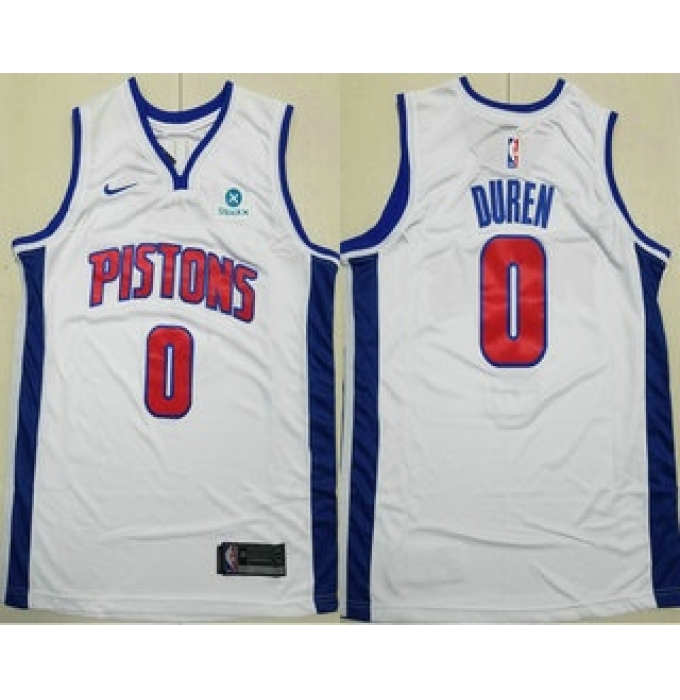 Men's Detroit Pistons #0 Jalen Duren White Icon Sponsor Swingman Jersey