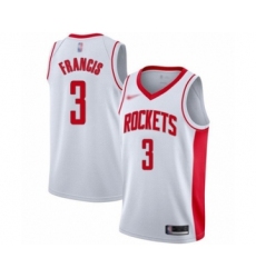 Men's Houston Rockets #3 Steve Francis Authentic White Finished Basketball Jersey - Association Edition