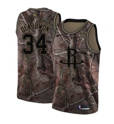 Women's Nike Houston Rockets #34 Hakeem Olajuwon Camo NBA Swingman Realtree Collection Jersey