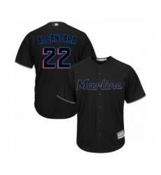 Men's Miami Marlins #22 Sandy Alcantara Replica Black Alternate 2 Cool Base Baseball Jersey