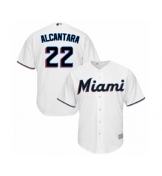 Men's Miami Marlins #22 Sandy Alcantara Replica White Home Cool Base Baseball Jersey