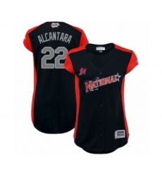 Women's Miami Marlins #22 Sandy Alcantara Authentic Navy Blue National League 2019 Baseball All-Star Jersey