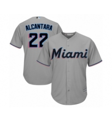 Youth Miami Marlins #22 Sandy Alcantara Authentic Grey Road Cool Base Baseball Jersey