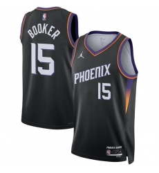 Men's Phoenix Suns #15 Devin Booker Black 2026 Statement Edition Stitched Basketball Jersey