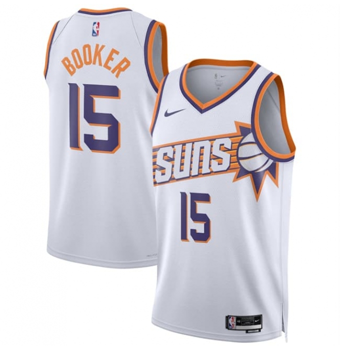 Men's Phoenix Suns #15 Devin Booker White 2026 Association Edition Stitched Basketball Jersey