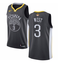 Women's Nike Golden State Warriors #3 David West Swingman Black Alternate 2018 NBA Finals Bound NBA Jersey - Statement Edition