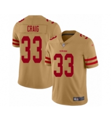 Women's San Francisco 49ers #33 Roger Craig Limited Gold Inverted Legend Football Jersey