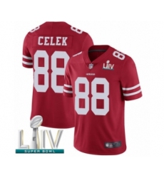 Youth San Francisco 49ers #88 Garrett Celek Red Team Color Vapor Untouchable Limited Player Super Bowl LIV Bound Football Jersey