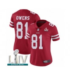 Women's San Francisco 49ers #81 Terrell Owens Red Team Color Vapor Untouchable Limited Player Super Bowl LIV Bound Football Jersey