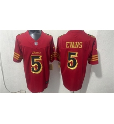 Men's San Francisco 49ers #5 Mike Evans Red Gold 2026 F.U.S.E. “Rivalries” Vapor Limited Football Stitched Jersey