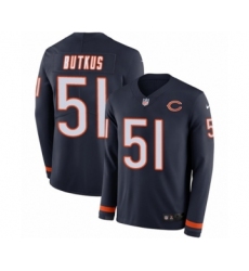 Youth Nike Chicago Bears #51 Dick Butkus Limited Navy Blue Therma Long Sleeve NFL Jersey