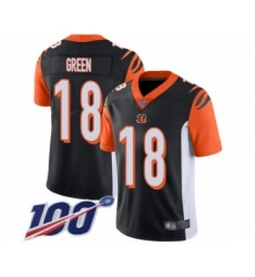 Men's Cincinnati Bengals #18 A.J. Green Black Team Color Vapor Untouchable Limited Player 100th Season Football Jersey