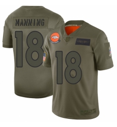 Youth Denver Broncos #18 Peyton Manning Limited Camo 2019 Salute to Service Football Jersey