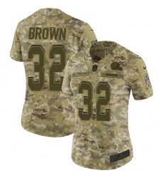 Women's Nike Cleveland Browns #32 Jim Brown Limited Camo 2018 Salute to Service NFL Jersey