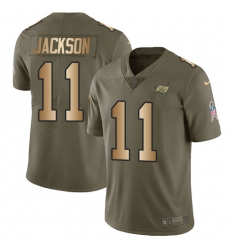 Men's Nike Tampa Bay Buccaneers #11 DeSean Jackson Limited Olive/Gold 2017 Salute to Service NFL Jersey