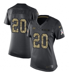 Women's Nike Tampa Bay Buccaneers #20 Ronde Barber Limited Black 2016 Salute to Service NFL Jersey