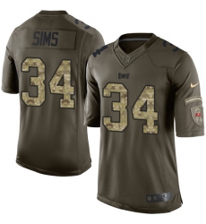 Youth Nike Tampa Bay Buccaneers #34 Charles Sims Elite Green Salute to Service NFL Jersey