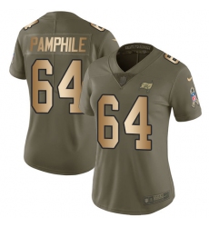 Women's Nike Tampa Bay Buccaneers #64 Kevin Pamphile Limited Olive/Gold 2017 Salute to Service NFL Jersey