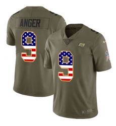 Men's Nike Tampa Bay Buccaneers #9 Bryan Anger Limited Olive/USA Flag 2017 Salute to Service NFL Jersey