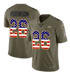 Men's Nike Tampa Bay Buccaneers #26 Josh Robinson Limited Olive/USA Flag 2017 Salute to Service NFL Jersey