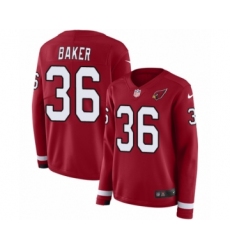Women's Nike Arizona Cardinals #36 Budda Baker Limited Red Therma Long Sleeve NFL Jersey Women's Nike Arizona Cardinals #36 Budda Baker Limited Red Therma Long Sleeve NFL Jersey