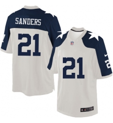 Men's Nike Dallas Cowboys #21 Deion Sanders Limited White Throwback Alternate NFL Jersey