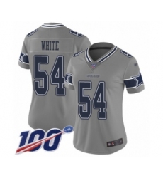 Women's Dallas Cowboys #54 Randy White Limited Gray Inverted Legend 100th Season Football Jersey