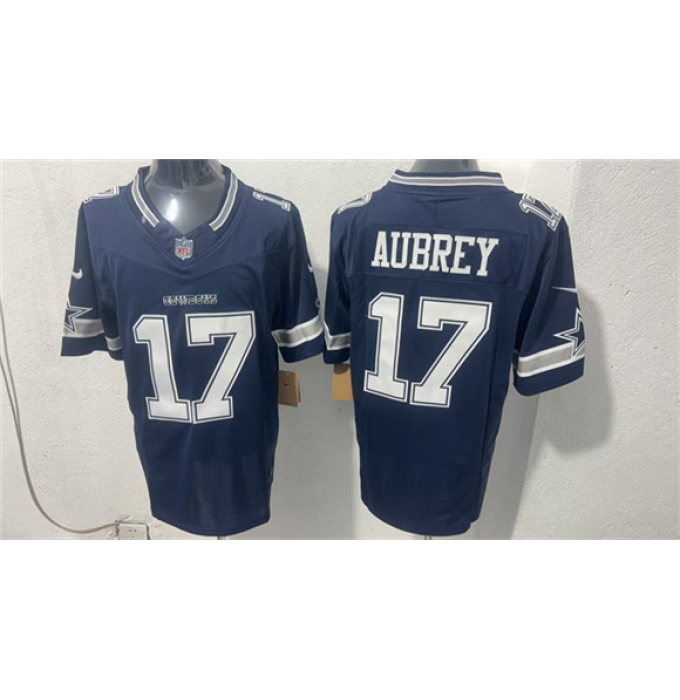 Men's Dallas Cowboys #17 Brandon Aubrey Navy 2026 F.U.S.E Vapor Untouchable Limited Stitched Football Jersey