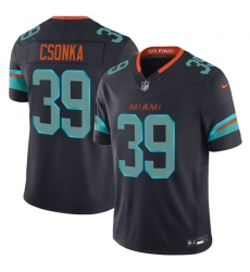 Men's Miami Dolphins #39 Larry Csonka Black 2025 F.U.S.E. “Rivalries” Vapor Limited Football Stitched Jersey