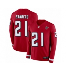 Youth Nike Atlanta Falcons #21 Deion Sanders Limited Red Therma Long Sleeve NFL Jersey