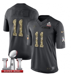 Men's Nike Atlanta Falcons #11 Julio Jones Limited Black 2016 Salute to Service Super Bowl LI 51 NFL Jersey