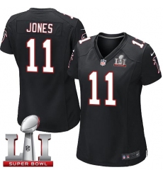 Women's Nike Atlanta Falcons #11 Julio Jones Elite Black Alternate Super Bowl LI 51 NFL Jersey