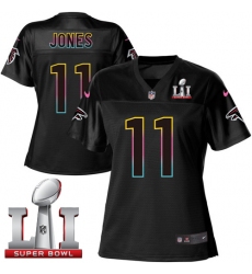 Women's Nike Atlanta Falcons #11 Julio Jones Game Black Fashion Super Bowl LI 51 NFL Jersey