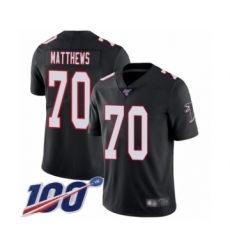 Men's Atlanta Falcons #70 Jake Matthews Limited Red Rush Vapor Untouchable 100th Season Football Jersey