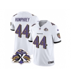 Men's Nike Baltimore Ravens #44 Marlon Humphrey White 2023 F.U.S.E Throwback Vapor Limited Stitched Jersey