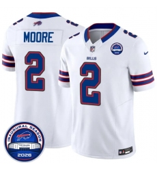 Men's Buffalo Bills #2 D.J. Moore White F.U.S.E. 2026 Inaugural Season at Highmark Stadium Football Stitched Jersey