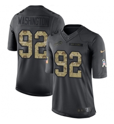 Men's Nike Buffalo Bills #92 Adolphus Washington Limited Black 2016 Salute to Service NFL Jersey