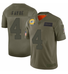 Men's Green Bay Packers #4 Brett Favre Limited Camo 2019 Salute to Service Football Jersey