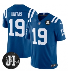 Men's Indianapolis Colts #19 Johnny Unitas Blue 2025 F.U.S.E. Jim Irsay Vapor Limited Football Stitched Jersey
